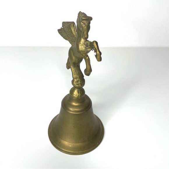 Vintage Brass Bell Pegasus Winged Horse - Picture 7 of 10